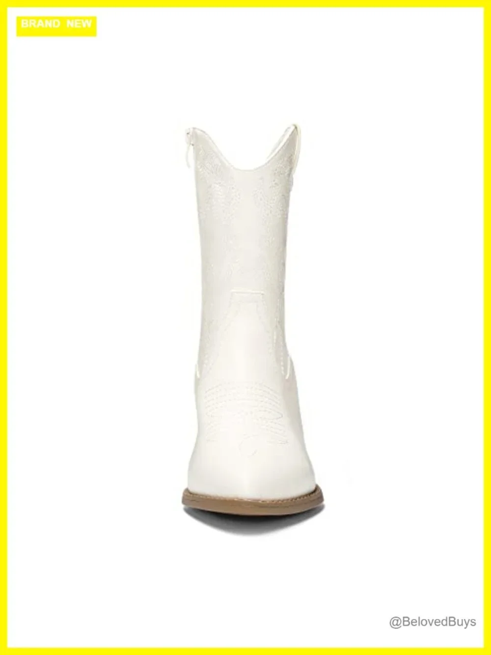 Pointed Toe Chunky Heel Zipper Pull-On Stitched Western Ankle Boots